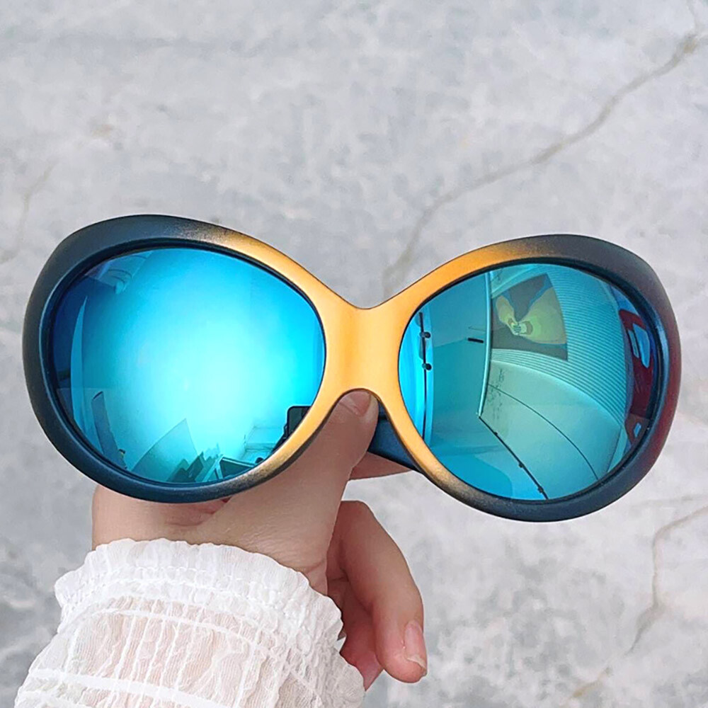 Fashion Steampunk Y2k Sunglasses Men Women Oversized Retro
