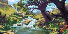 Landscape art philipp a urlich pixel pixelated Custom Gaming Mat Desk