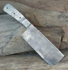 12" Custom And Handmade Damascus Steel Blank Blade Chef Cleaver / Chopper Knife