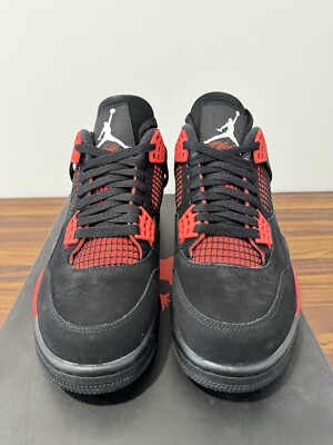 Brand New Men's Nike Air Jordan 4 Retro Red Thunder Black CT8527