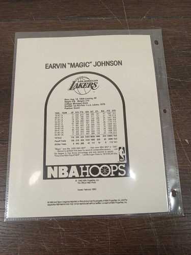 1990 NBA Hoops Magic Johnson 8 x 10 Action Photo ID:2 - Picture 2 of 4