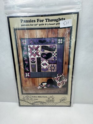 Calico Hills Pansies for Thoughts Quilt and Pillow Pattern  30''