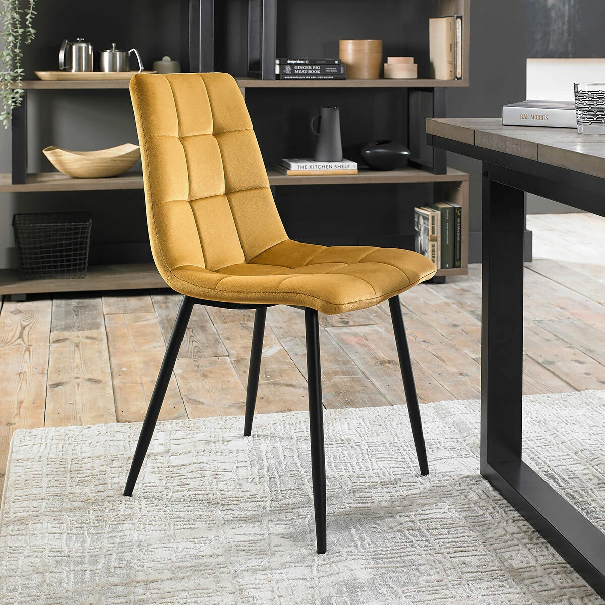 2 Pack Dining Chairs Upholstered Tapered Back Square Stitch In