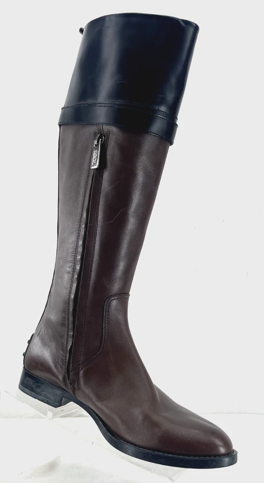 Tods Leather Brown Tall Knee High Buckle Zip Pull-On Boots Girls US 3 EU 34.5 - Image 2 of 4