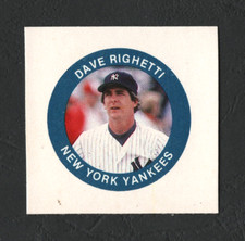 1984 Fun Foods Buttons Cardboard Proof, Dave Righetti – New York Yankees  A2785