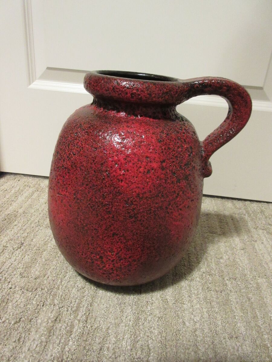 VINTAGE MCM 'SCHEURICH KERAMIK' WEST GERMAN POTTERY RED FAT VINTAGE MCM 'SCHEURICH KERAMIK' WEST GERMAN POTTERY RED FAT