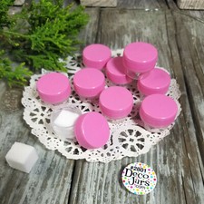 12 Pink Cap Lid 2801 Mini JARS Makeup Sample Container 1/8oz USA New DecoJars