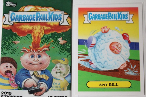 GARBAGE PAIL KIDS 2015 series 1 MASCOT #3 Spit Bill + 1 Empty Wrapper