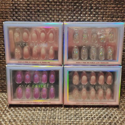 Ace Beaute Press-on Nails in Sugar Cookie, Constellation & Pixie Dust 4pcs