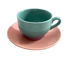 VINTAGE 1980’S LINDT STYMEIST COLORWAYS FLAT DEMITASSE CUP & SAUCER SET