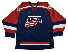 Mint Vintage Nike Team USA 2002 Winter Olympics Blue Hockey Jersey Mens XL