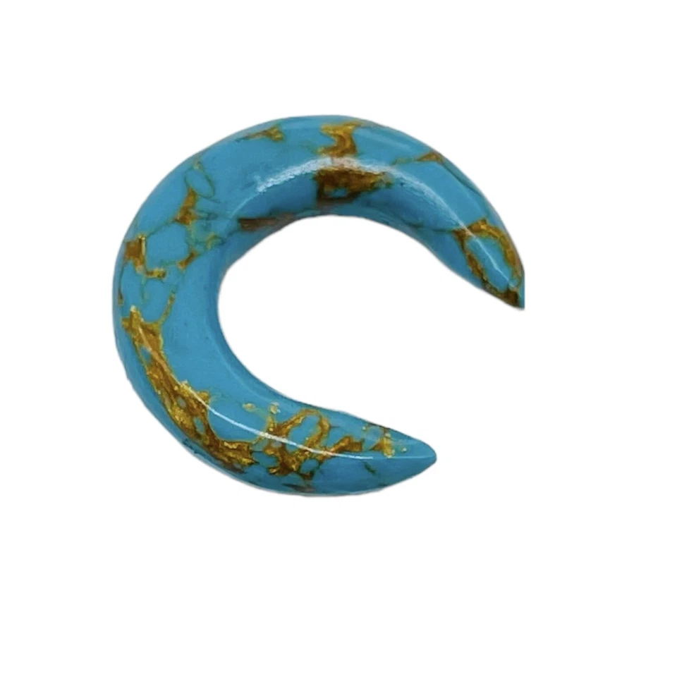 Blue copper Turquoise Organic Stone , Septum Pincher size 12g to 5/8'and custom - Image 4 of 4