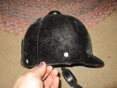 Vintage Equi-Royal Black Velvet Equestrian English Riding Helmet Size 7 1/8‎ Vintage Equi-royal Black Velvet Equestrian English Riding  main image 4