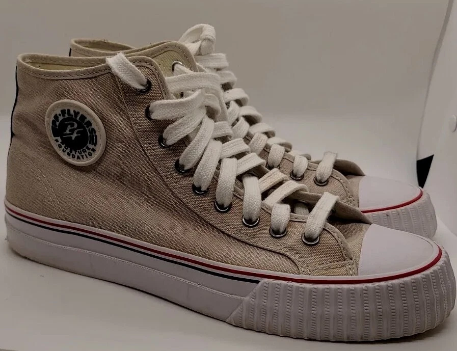 PF Flyers Unisex Center High Top Sneaker Tan Cream Off White Men 9