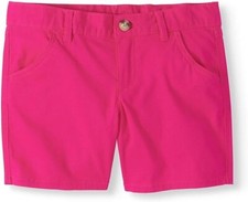 Wonder Nation Girls' Chino Shorts with Interior Adjustable Waist Size 14