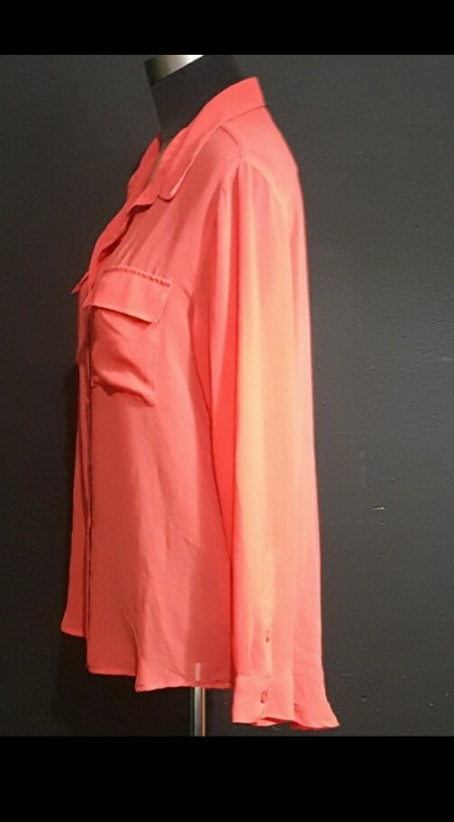 Timing Orange Blouse Size Large Button Front Top - image 4