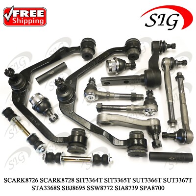 14PC Front Suspension Control Arm Tie Rod Kit for 1997 - 2004 Ford Lincoln Truck