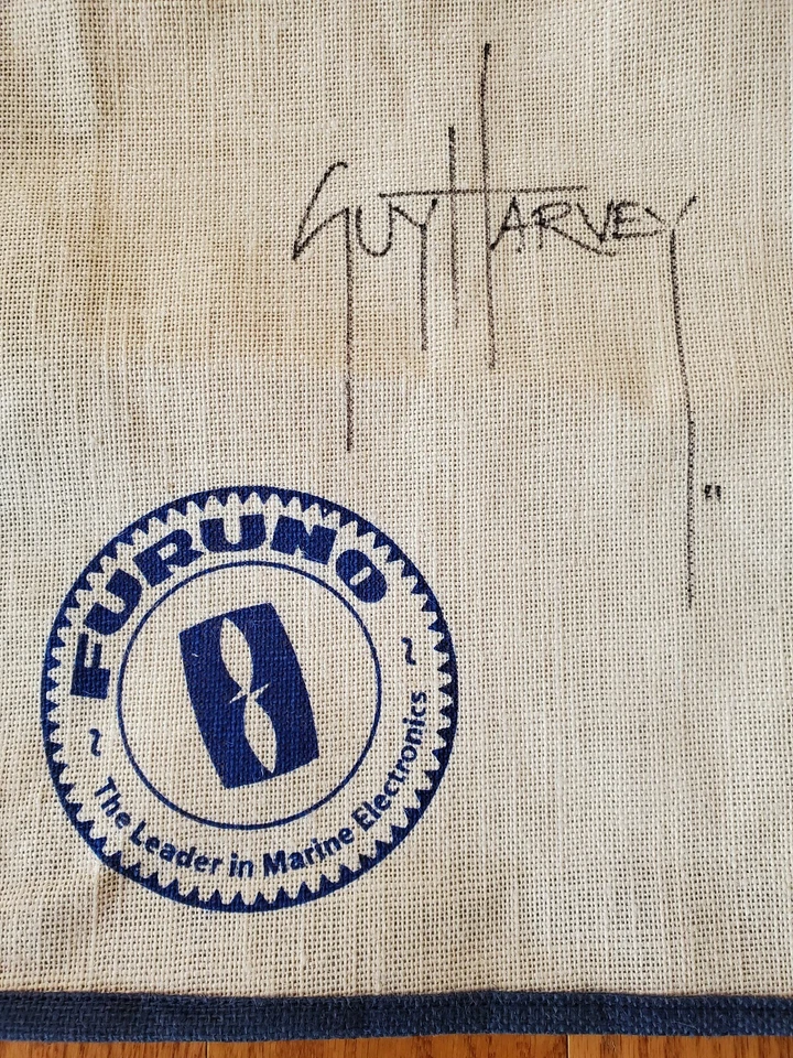 老式 FURUNO MARINE 电子托特包 签名 HARVEY BURLAP 船托特包 — 第 2/3 张图片