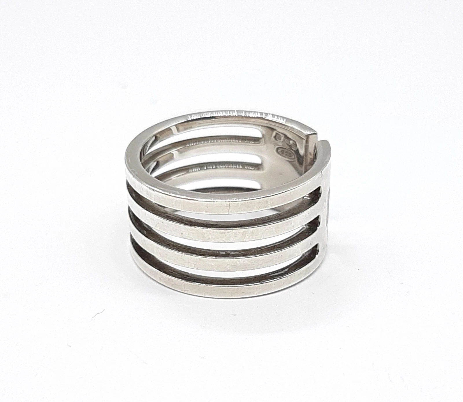 Bague Gucci quatre bagues design taille US 6 argent sterling Ag925 avec accessoires
