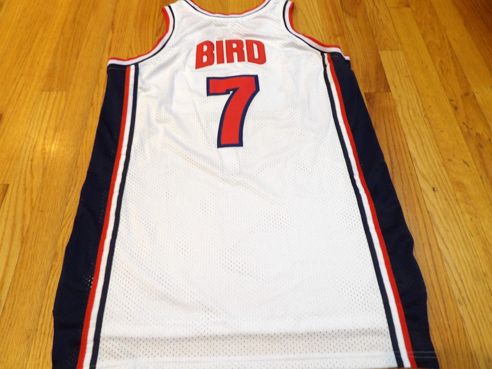 TEAM USA 1992 DREAM TEAM CUSTOM LARRY BIRD MESH WHITE JERSEY SIZE XL - Image 4 of 4