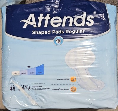 Attends SPSA  Incontinent Bladder Control Leak Pad Contoured Shaped Incontinence