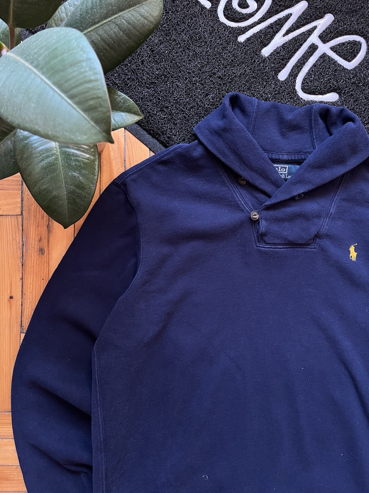 Polo Ralph Lauren vintage pony blu felpa con bottoni taglia L