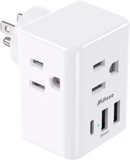Cruise Approved Power Strip - Outlet Extender Multi Plug 1 Pack, White 
