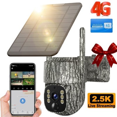 4G LTE Solar Power Cellular Trail Camera Wirelsss Live Video 2K Wildlife Hunting