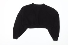 Rising Damen Schwarz Cropped Pullover Sweatshirt S