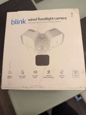 Blink Wired Floodlight Camera LED 2600 Lumens Wi-Fi Alexa HD Weather Resistant