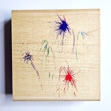 SPANGLED SPLATTER Posh Impressions Rubber Stampede Stamp Z150N Fireworks o-222