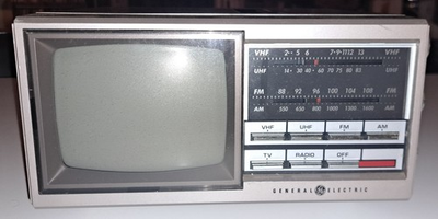 #ad #ad Vintage General Electric Portable TV 5quot; AM FM Radio Model No. 7 7150B Working $69.99