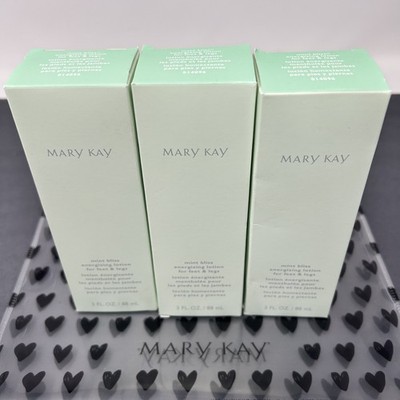 SET OF 3 MARY KAY MINT BLISS ENERGIZING LOTION FOR FEET AND LEGS - NIB NOS