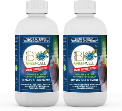 Immune Bio Green Cell - 8 oz, 2 Pack - Immune System Support - Includes Vitami