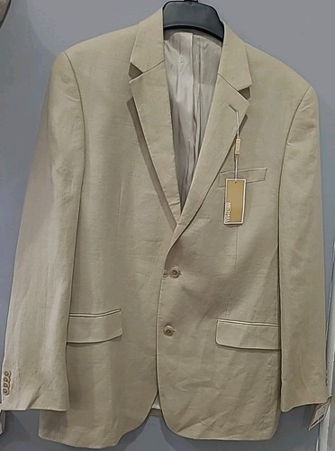 Michael Kors Men's 42 Long Tan 100% Linen 2Button Macy's mens Kev12