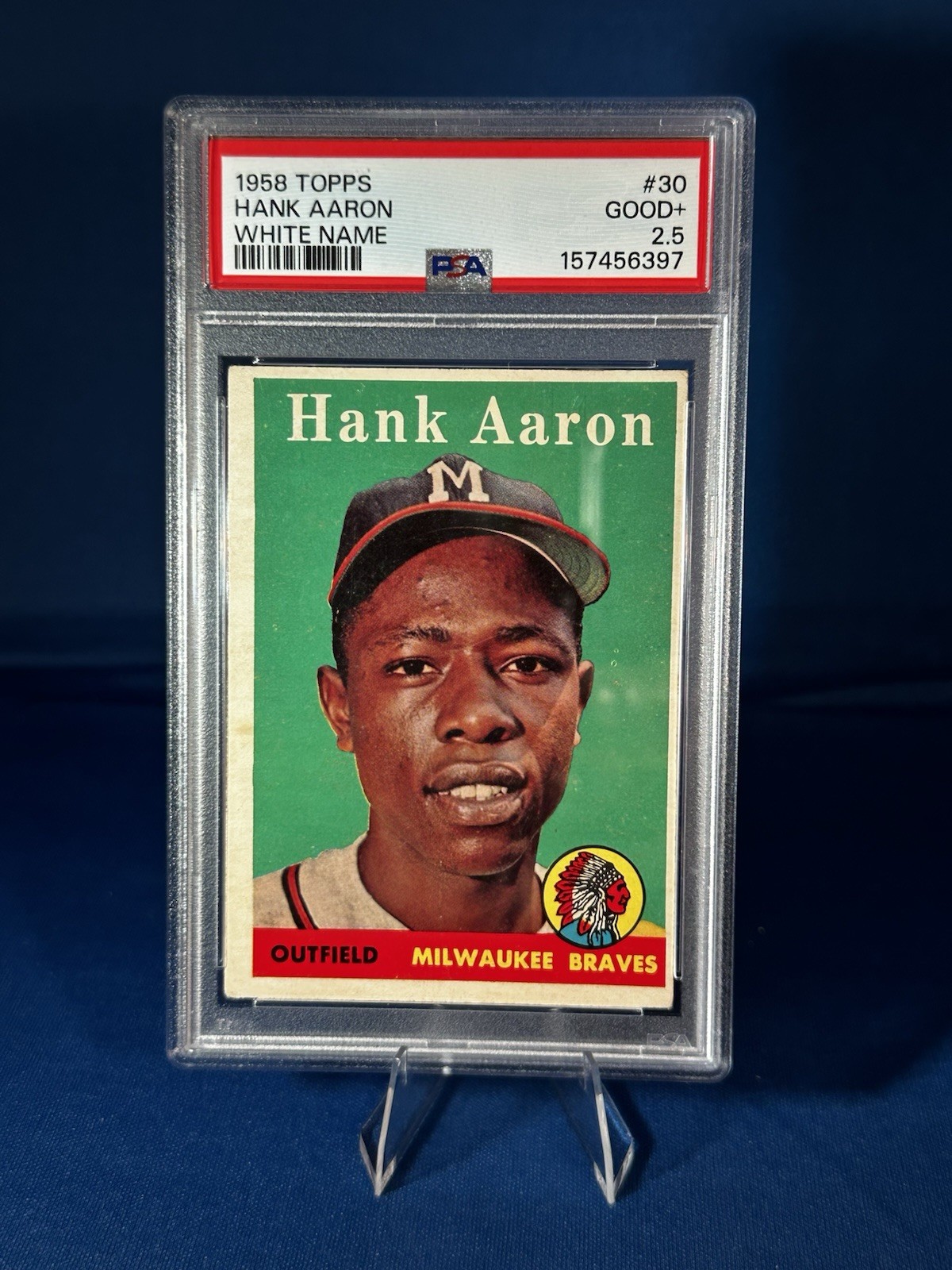 1958 Topps - Hank Aaron #30 Player Name in White view 3