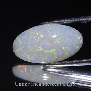 💎 2.34ct Oval Natural Color Play Coober Pedy White Opal Australia Gemstone