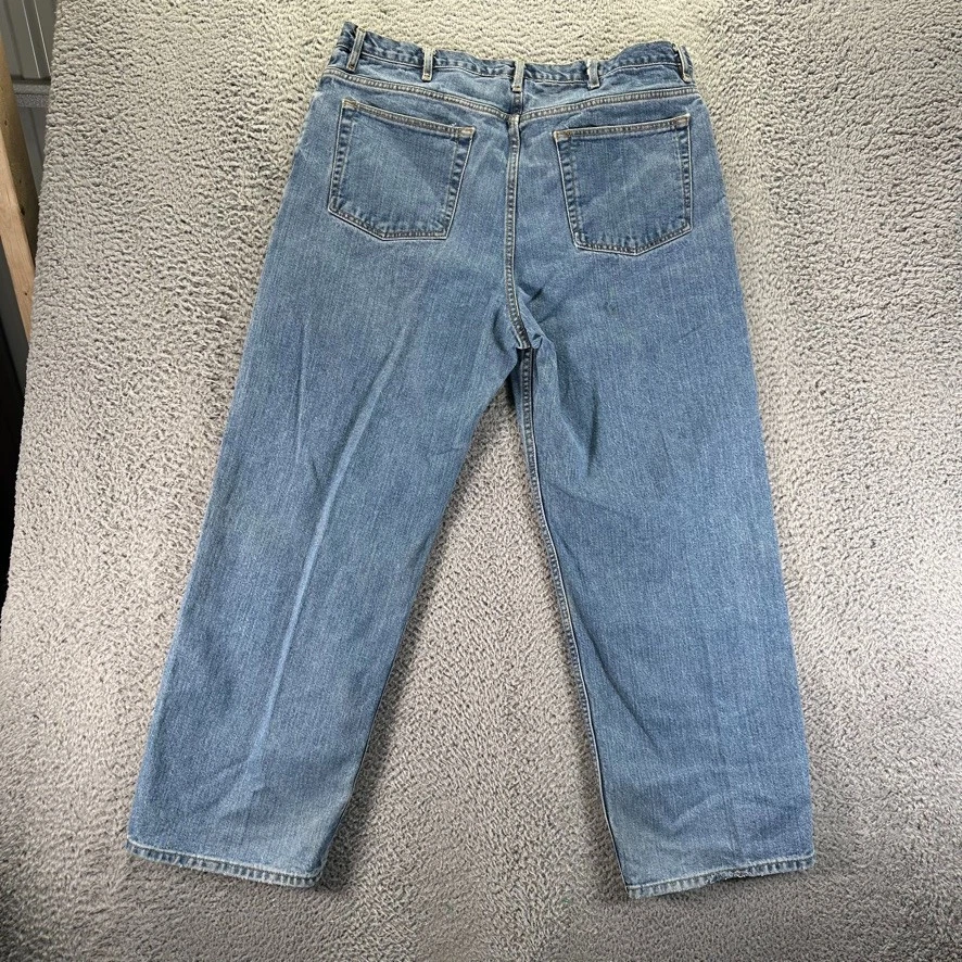 Vintage Perry Ellis Jeans Mens 40x30 Blue Light Wash Baggy Loose Tapered Cotton - Image 4 of 4