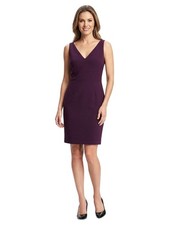 Elie Tahari Plum V-Neck Sheath Dress - Size 8