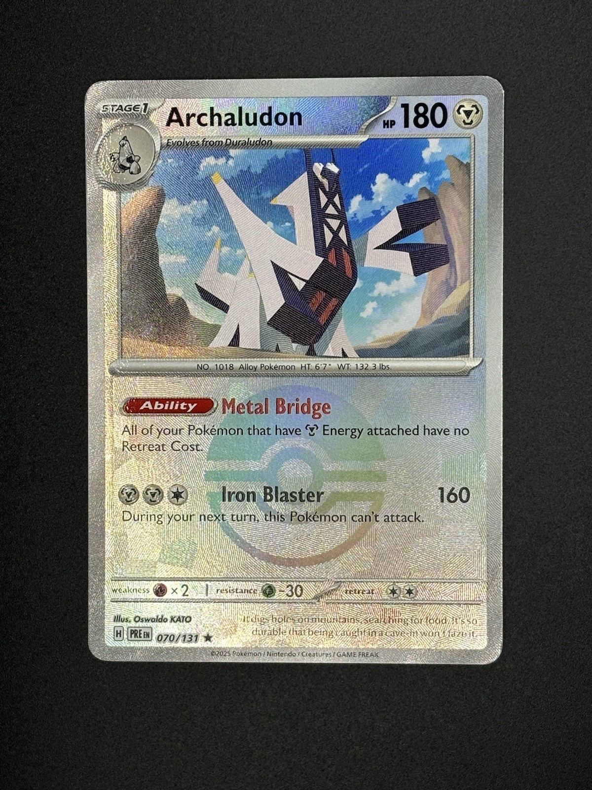 Archaludon (Poke Ball Pattern) 070/131 Prismatic Evolutions Holo Near Mint