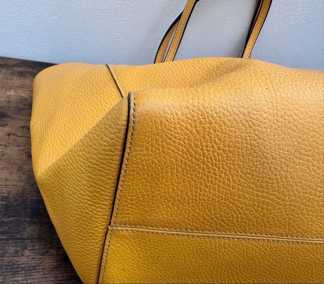 GUCCI Leather Tote Bag Yellow Blue Bicolor High Capacity Authentic Excellent thumbnail 8