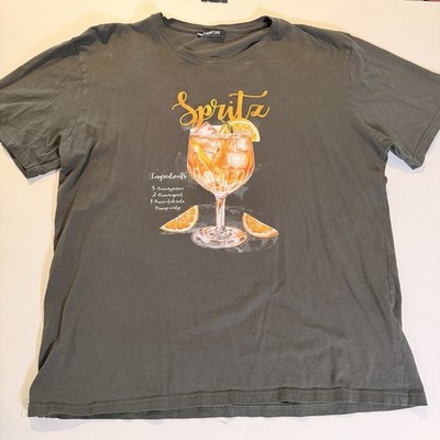 Aperol Spritz Graphic T Shirt Men s US Size Lg Made in Italy Cocktail Tee
