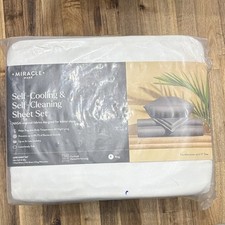Miracle Made Luxe King White Sateen Sheet Set Cooling Self-Cleaning