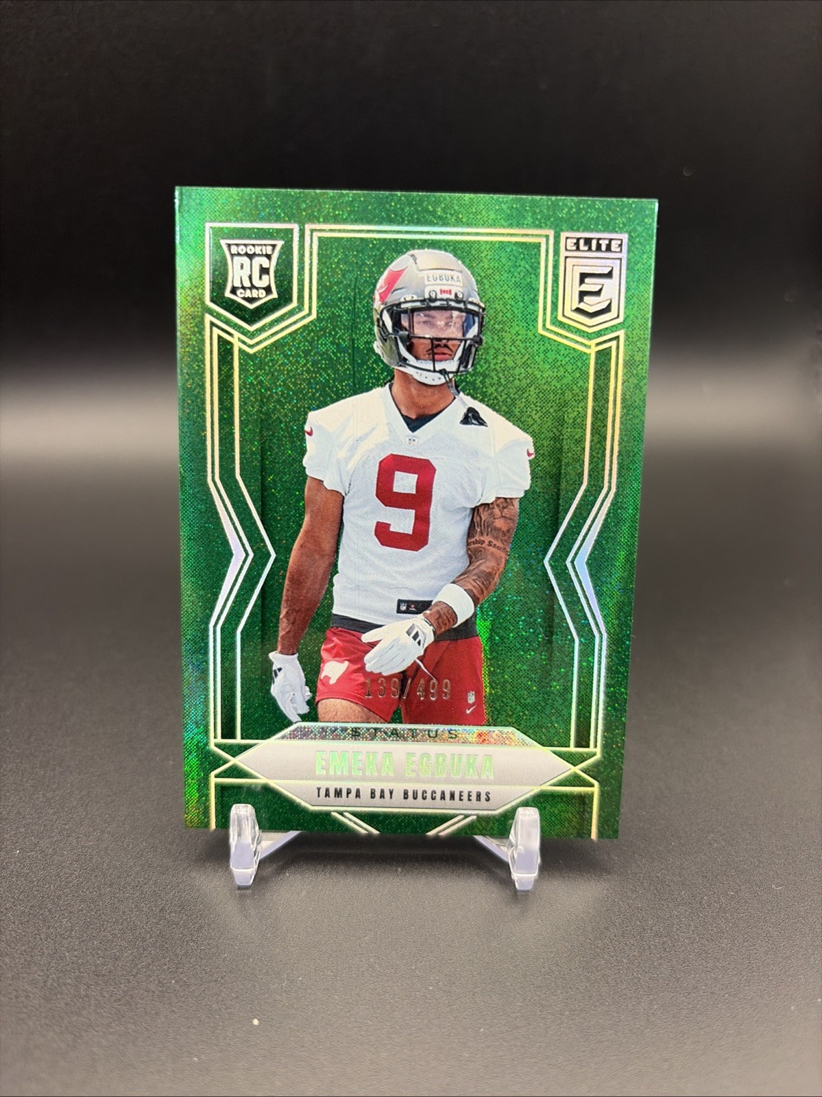 2025 Panini Donruss Elite Rookies Emeka Egbuka Rookie RC #102 Green Disco /499