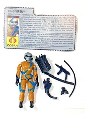 VINTAGE GI JOE ARAH COBRA FRAG-VIPER 1989 COMPLETE WITH CARD HASBRO