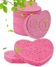 50-Count Compressed Facial Sponges for 1 Count Pack of 50 , Love-pink