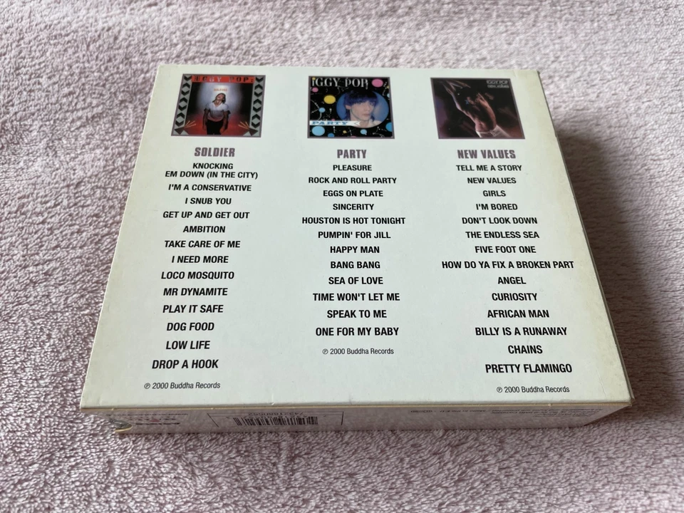 Iggy Pop 3 CDs Box-Set SOLDIER, PARTY , NEW VALUES © 2001 BMG France Arista - NM - Bild 2 von 4