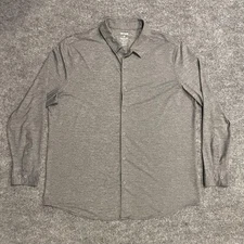 True Classic Do It All Comfort Shirt Long Sleeve Button Front 2XL Gray Stretch