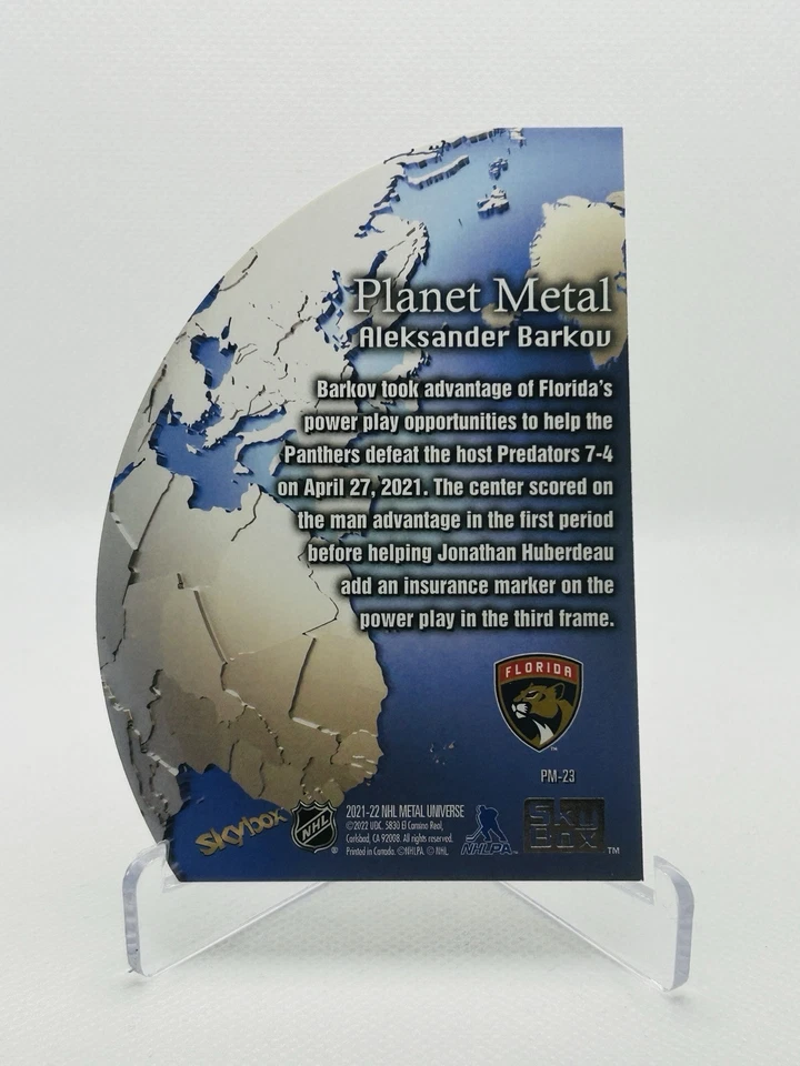2021-22 SkyBox Metal Universe Planet Metal Aleksander Barkov #PM23 - Image 4 of 4