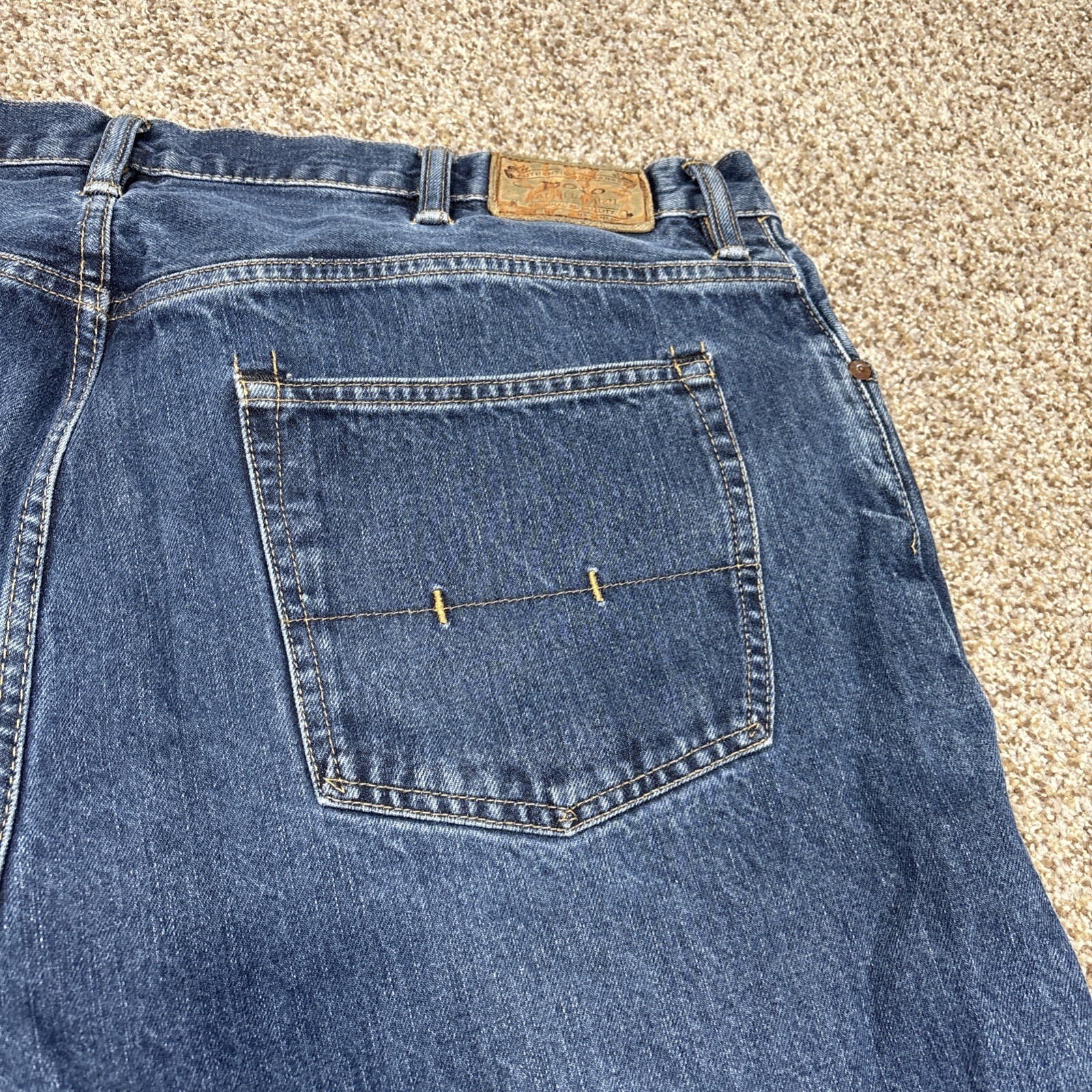 Polo Ralph Lauren Hampton Straight Denim Blue Jeans Mens 44B x 30 BIG (44x28) - View 17